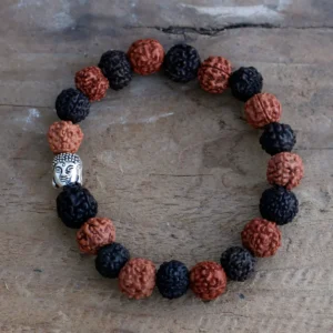 Rudraksha-armband med Buddha-hänge i mixade färger - produktbild 4