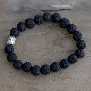 Rudraksha-armband med Buddha-hänge mörk - produktbild 2