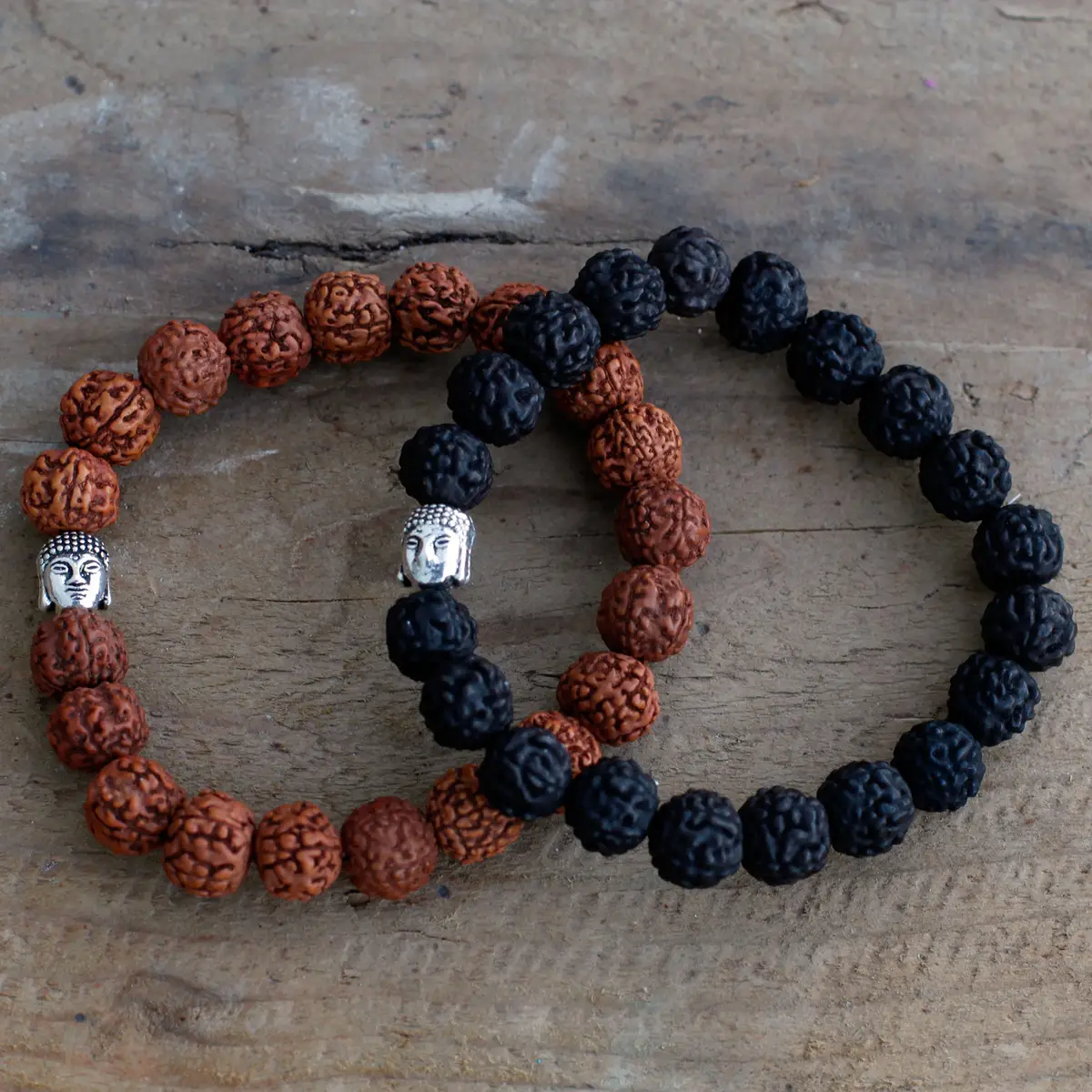 Rudraksha-armband med Buddha-hänge mörk - produktbild 7