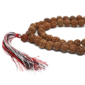 Rudraksha-mala med 108 pärlor i naturligt trä - produktbild 2