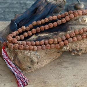 Rudraksha-mala med 108 pärlor i naturligt trä - produktbild 6