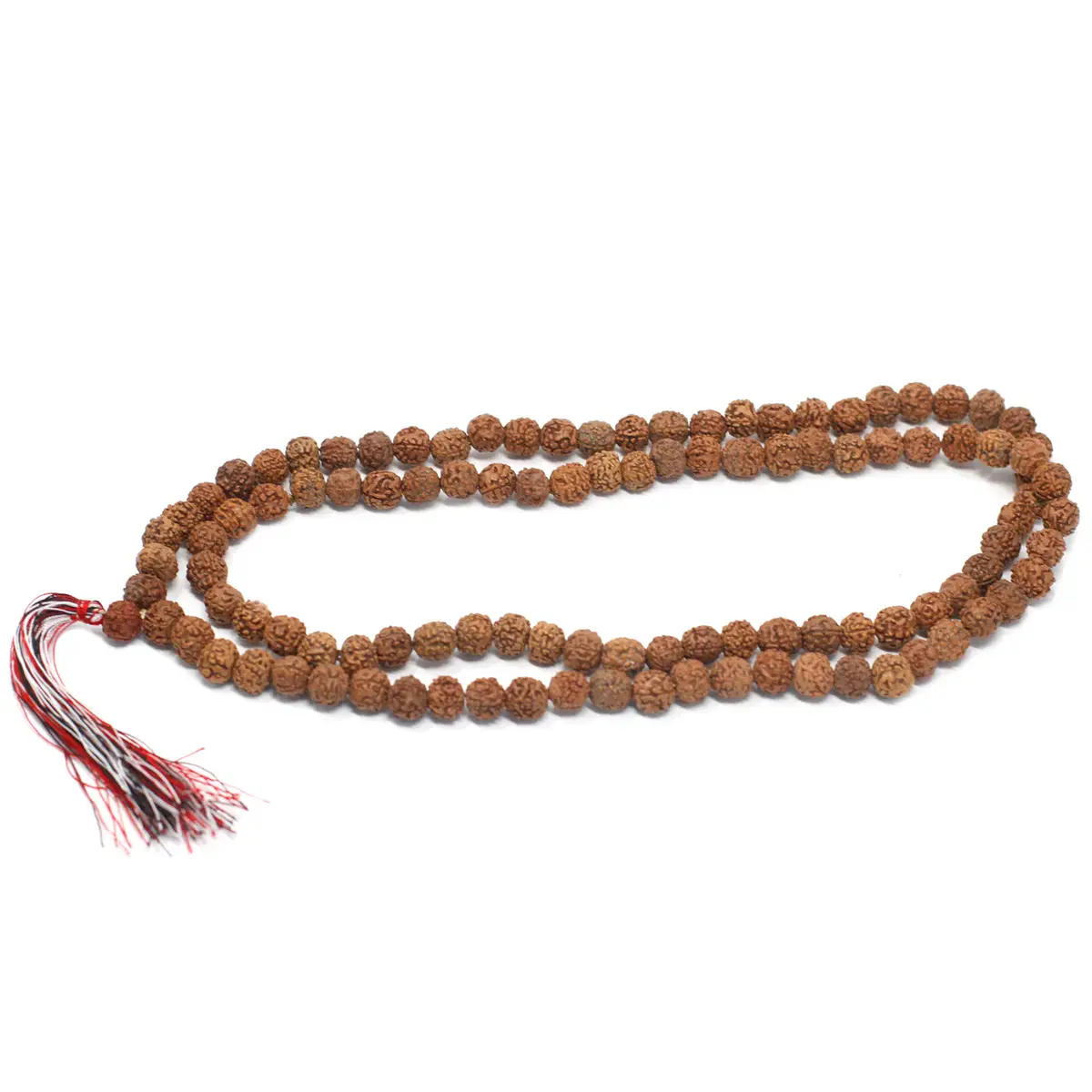 Rudraksha-mala med 108 pärlor i naturligt trä - produktbild 7