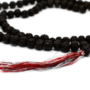 Rudraksha mala med 108 pärlor mörk - produktbild 2