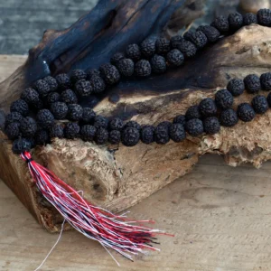 Rudraksha mala med 108 pärlor mörk - produktbild 5