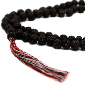 Rudraksha mala med 108 pärlor mörk - produktbild 6