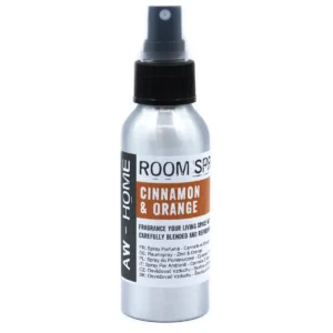 Aluminiumflaska med rumsspray doft kanel och apelsin