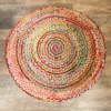 Rund matta i jute och återvunnen bomull 120 cm