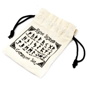 Runstenar i tigeröga med förvaringspåse - produktbild 3