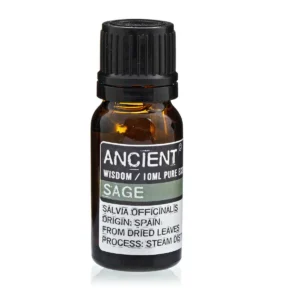 Flaska med 10 ml eterisk salviaolja från Spanien