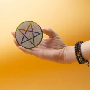 Såpstensrökelsehållare med pentagram, 8 cm diameter - produktbild 2