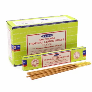 Förpackning och rökelsepinnar Satya Tropical Citrongräs