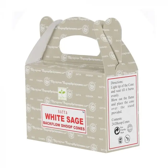 Satya White Sage rökelsekoner för backflow 24-pack - produktbild 2