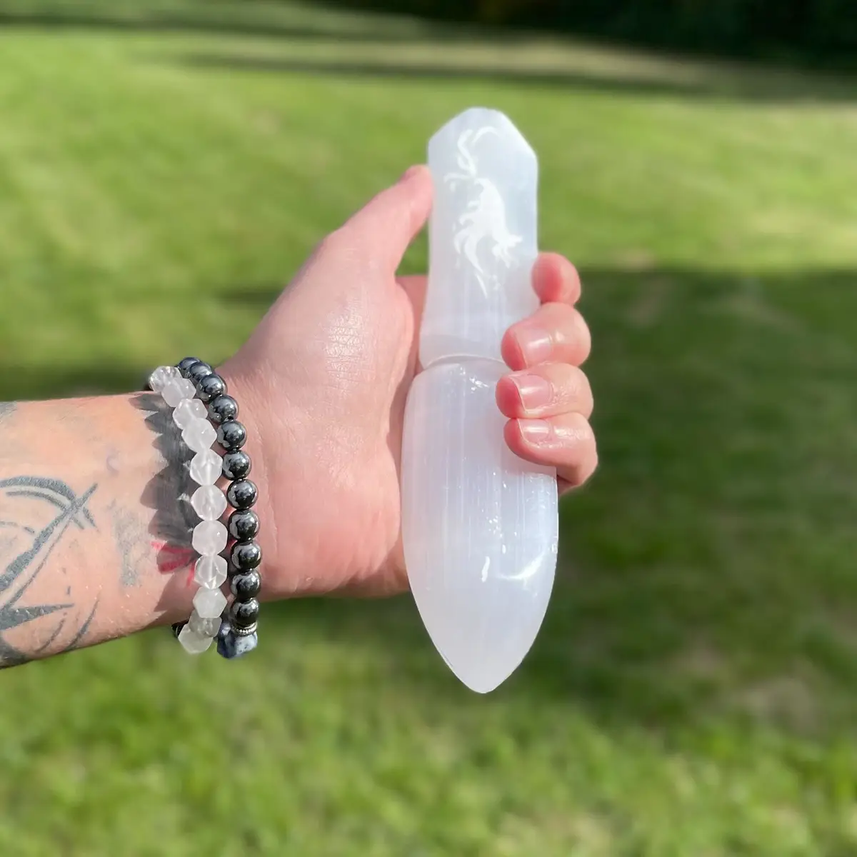 Selenit ceremoniell kniv för att släppa taget om det förflutna - produktbild 4