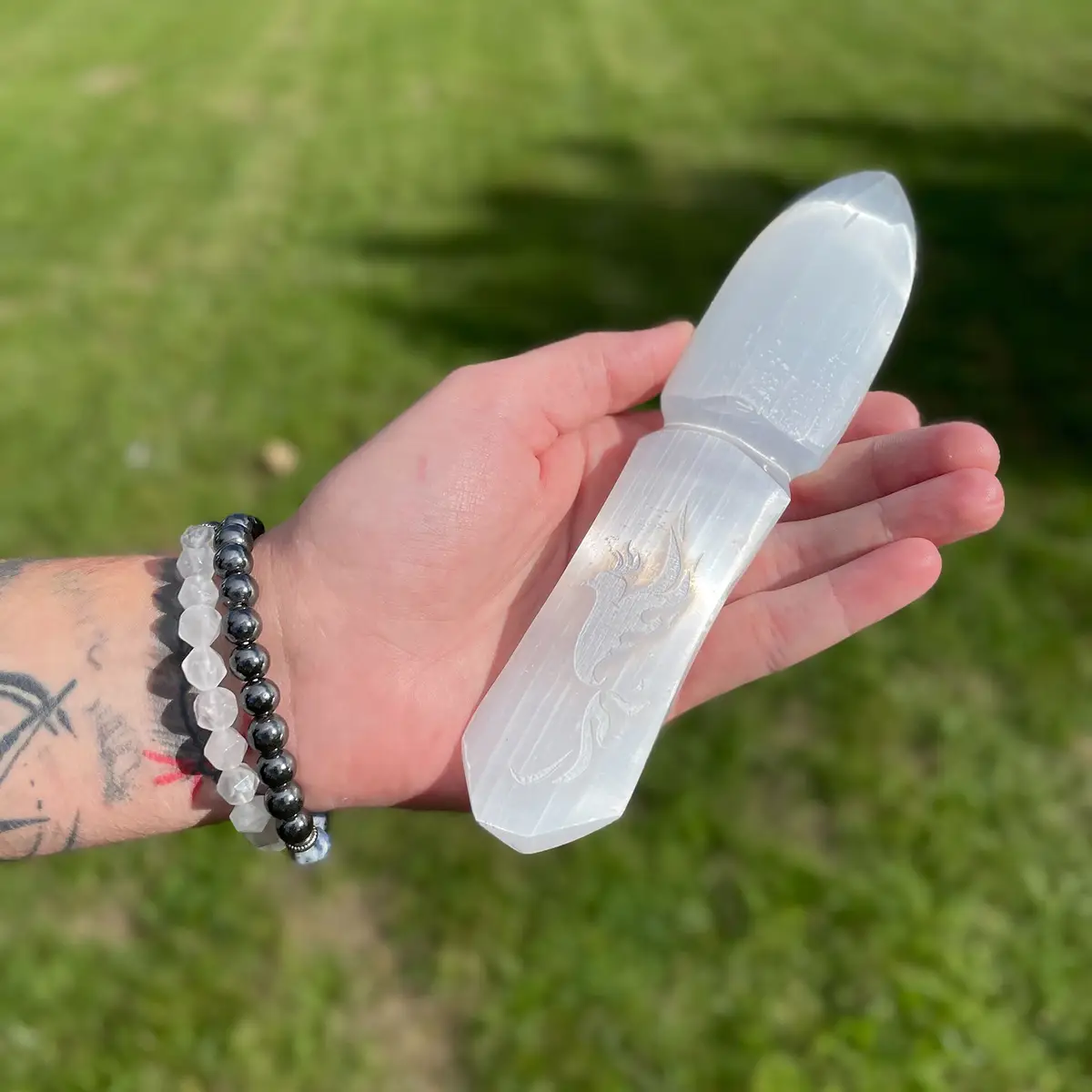 Selenit ceremoniell kniv för att släppa taget om det förflutna - produktbild 5