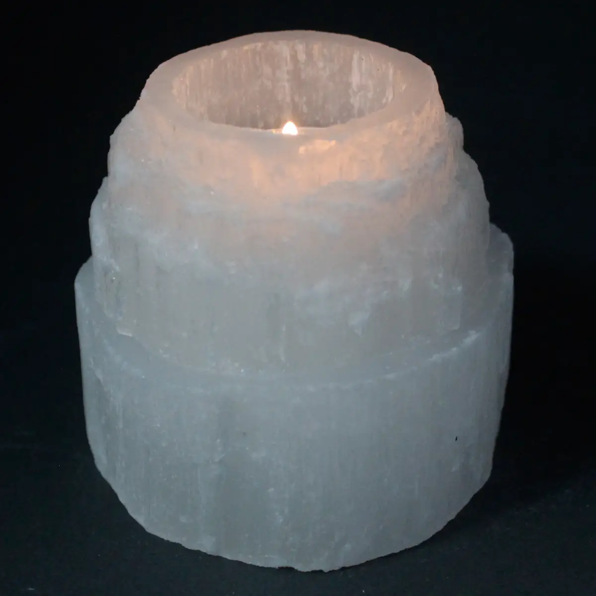 Selenitljusstake i bergstopp, 8 cm - produktbild 4