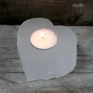 Selenitljusstake i hjärtform - produktbild 4