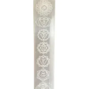 Selenitplatta 20 cm med chakramotiv - produktbild 3