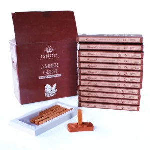 Set med 15 naturliga rökelsehartsblock Amber Wood med hållare i terrakotta - produktbild 2