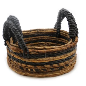 Set med 2 förvaringskorgar i bananblad och svart raffia - produktbild 4