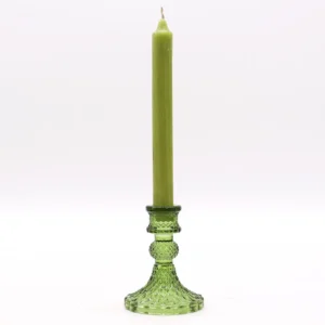Set med 2 vintage glasljusstakar i grön jade - produktbild 2