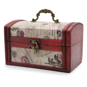 Set med 2 vintageinspirerade förvaringslådor med rosdesign - produktbild 4