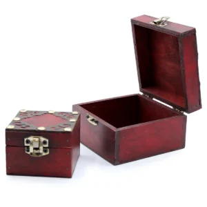 Set med 2 vintageinspirerade fyrkantiga förvaringslådor - produktbild 4