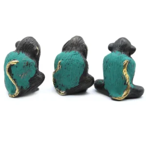 Set med 3 mässingsfigurer - Se inget ont, hör inget ont, säg inget ont - Apfigurer - produktbild 3