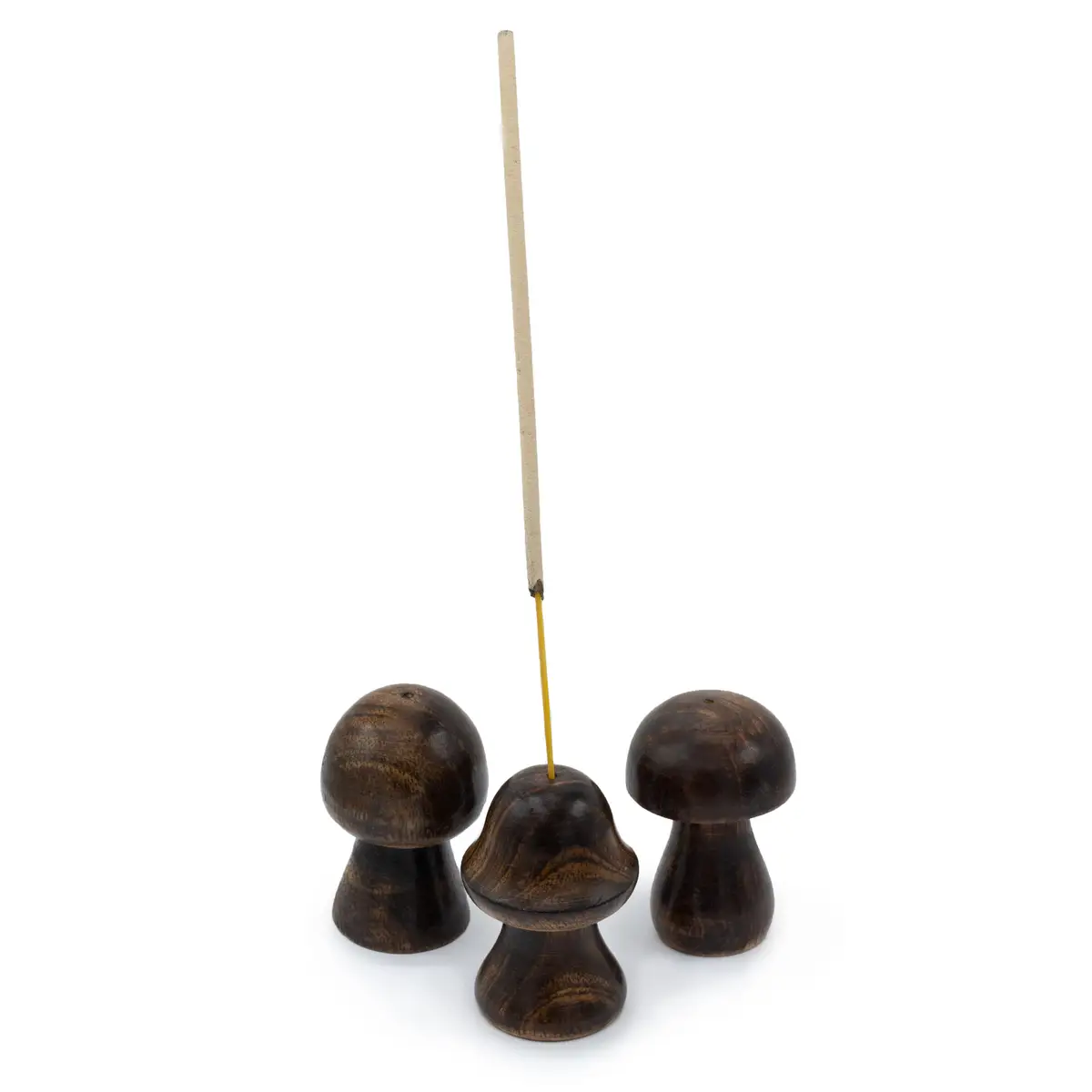 Set med 3 mini rökelsehållare i form av svampar (8 cm, 7 cm, 6,5 cm) - produktbild 6