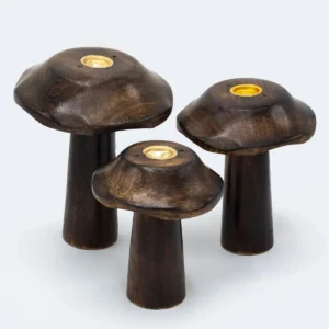 Set med 3 platta rökelsehållare i form av svampar (13 cm, 12 cm, 11 cm) - produktbild 3