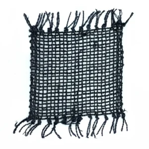 Set med 4 glasunderlägg i sjögräs med fransar svart - produktbild 2