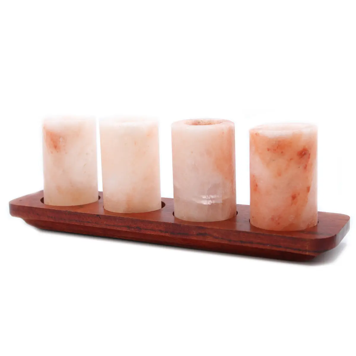 Set med 4 shotglas i Himalayasalt och träbricka - produktbild 7