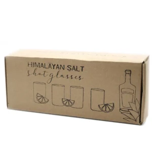 Set med 4 shotglas i Himalayasalt och träbricka - produktbild 8