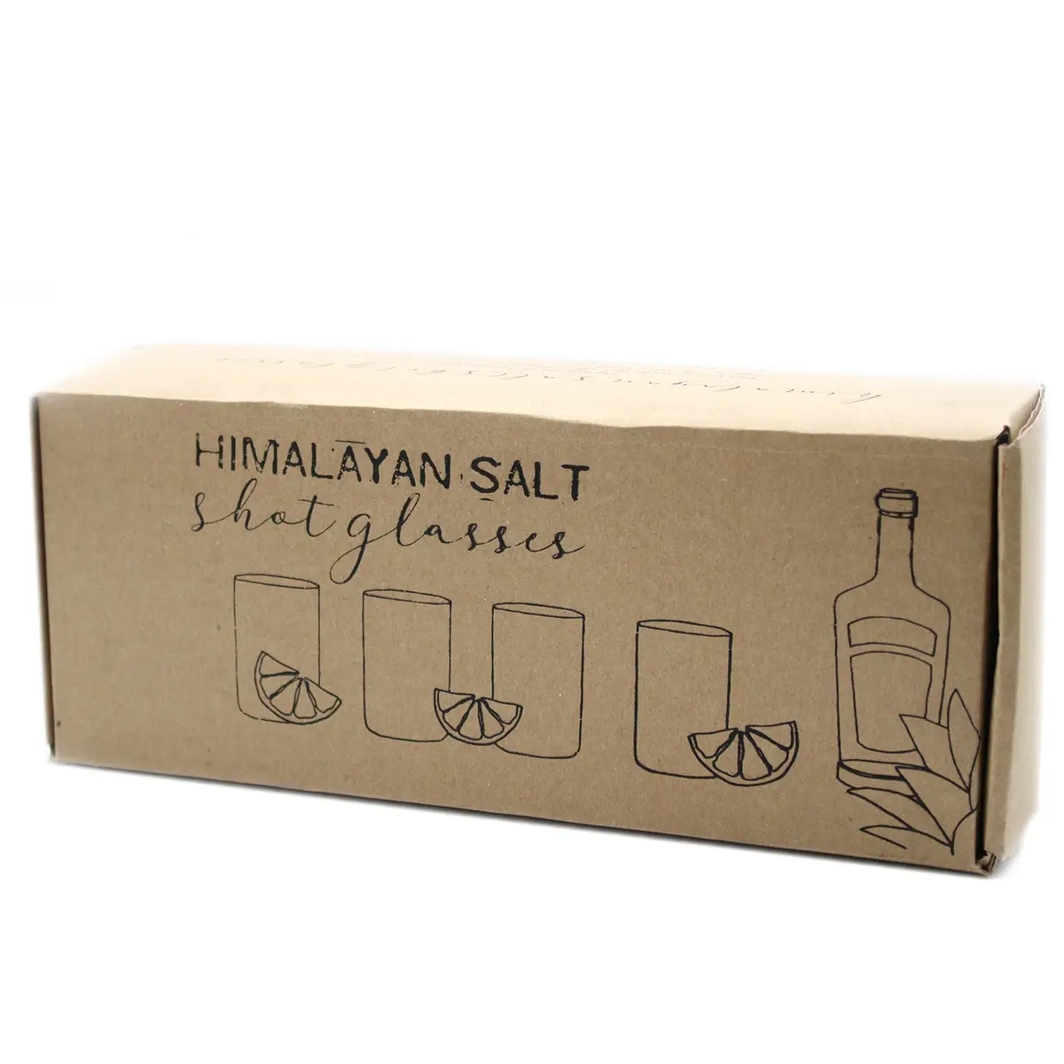 Set med 4 shotglas i Himalayasalt och träbricka - produktbild 8