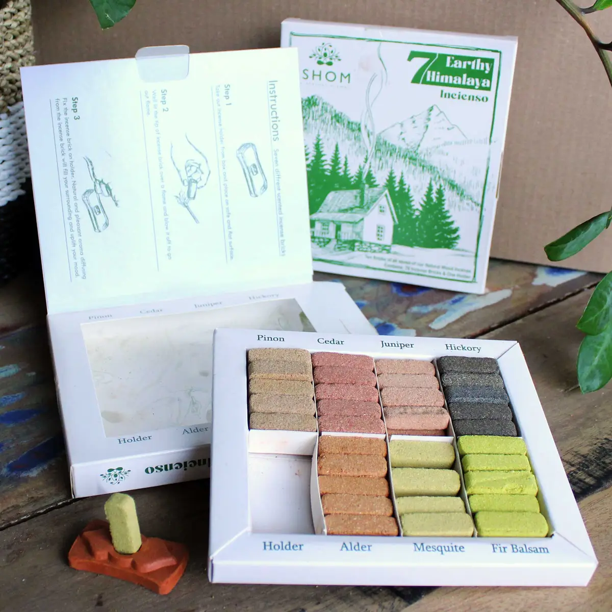 Set med 70 naturliga rökelsehartsblock och terrakottahållare - produktbild 2