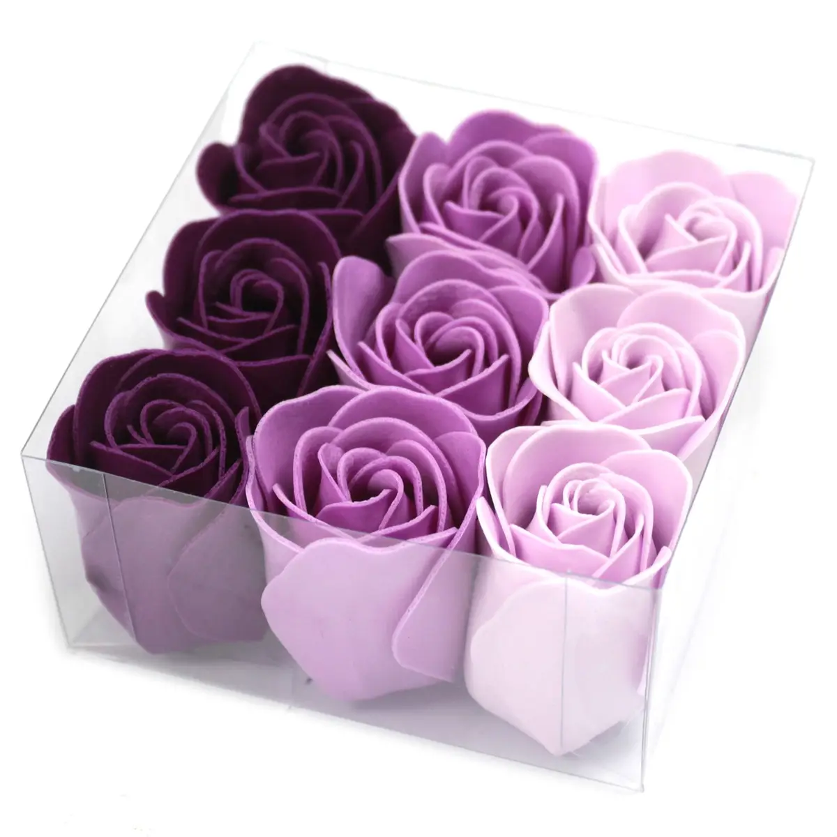 Set med 9 lavendeldoftande tvålblommor i rosform - produktbild 3