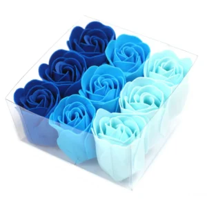 Set med 9 lyxiga tvålblommor i blå nyanser - produktbild 2