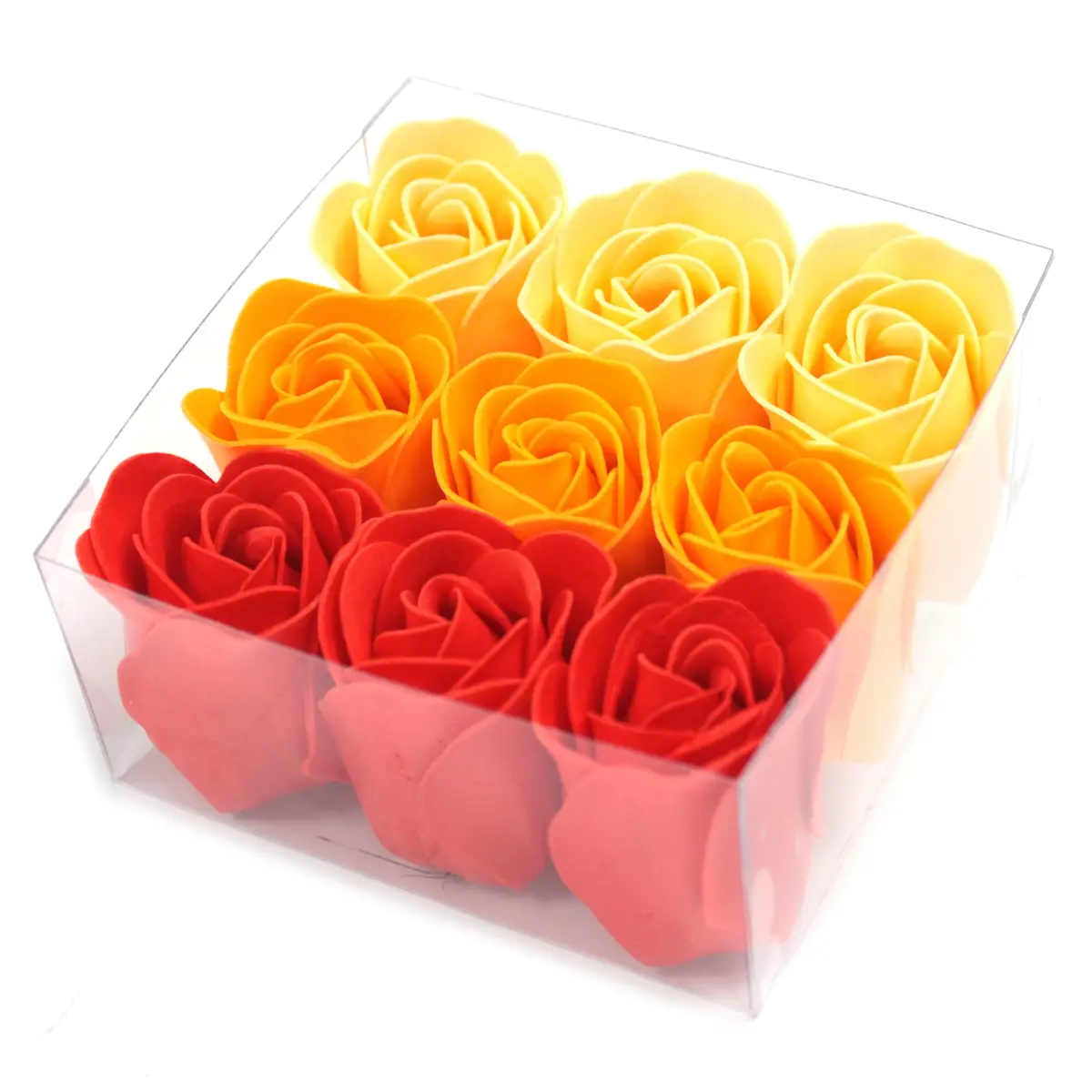 Set med 9 lyxiga tvålblommor i persikorosa nyanser - produktbild 3