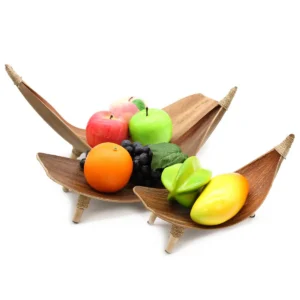 Set med fruktskålar i kokosblad, 3 delar - produktbild 5