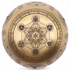 Set med fyra handgjorda tibetanska klangskålar i mässing med Buddha-motiv - produktbild 7