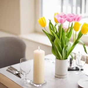 Set med röda blockljus 40x60 mm, 4-pack - produktbild 3