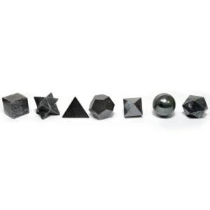 Set med sju geometriska svarta agatstenar - produktbild 2