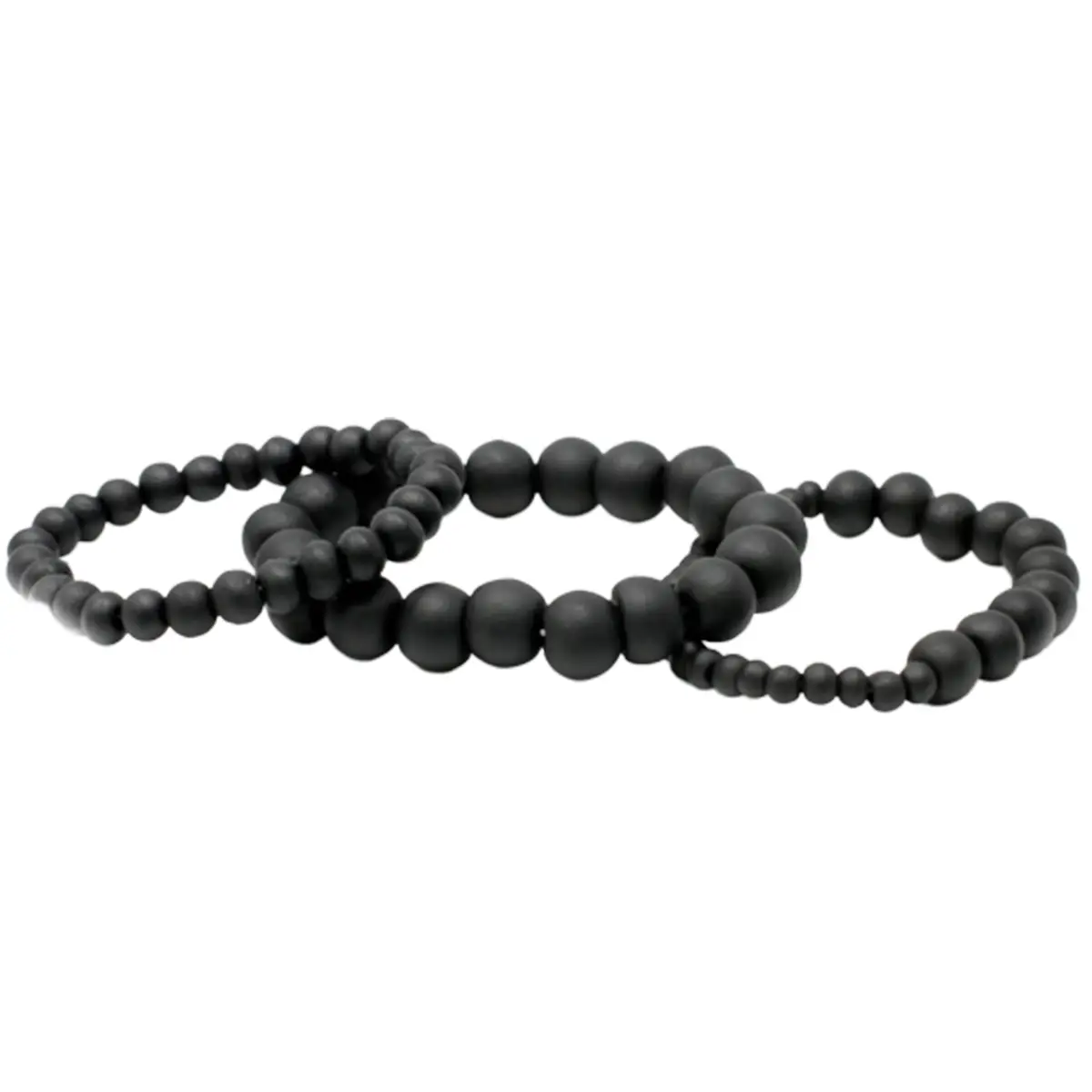 Set med svarta armband i träpärlor - produktbild 4