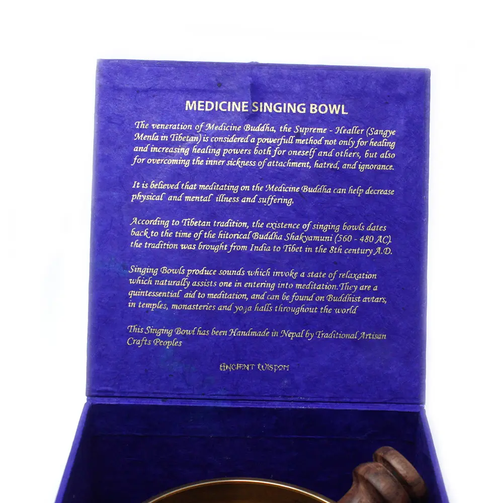 Set med tibetansk klangskål för medicinbuddha 10 cm - produktbild 2