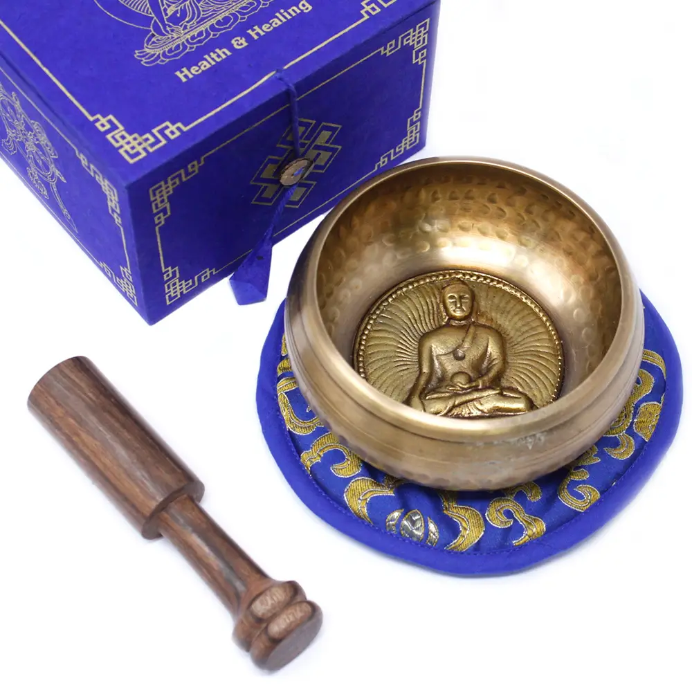 Set med tibetansk klangskål för medicinbuddha 10 cm - produktbild 5