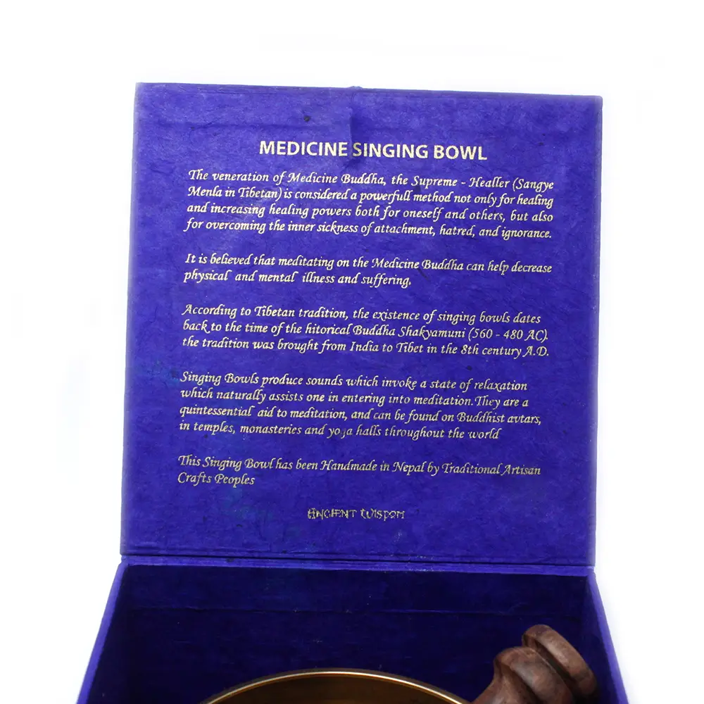 Set med tibetansk klangskål för medicinbuddha 10 cm - produktbild 6