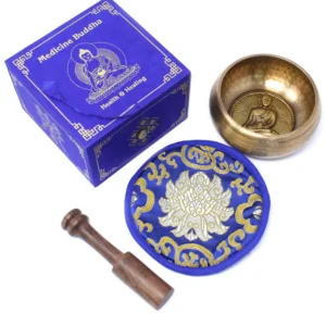 Set med tibetansk klangskål för medicinbuddha 10 cm - produktbild 7
