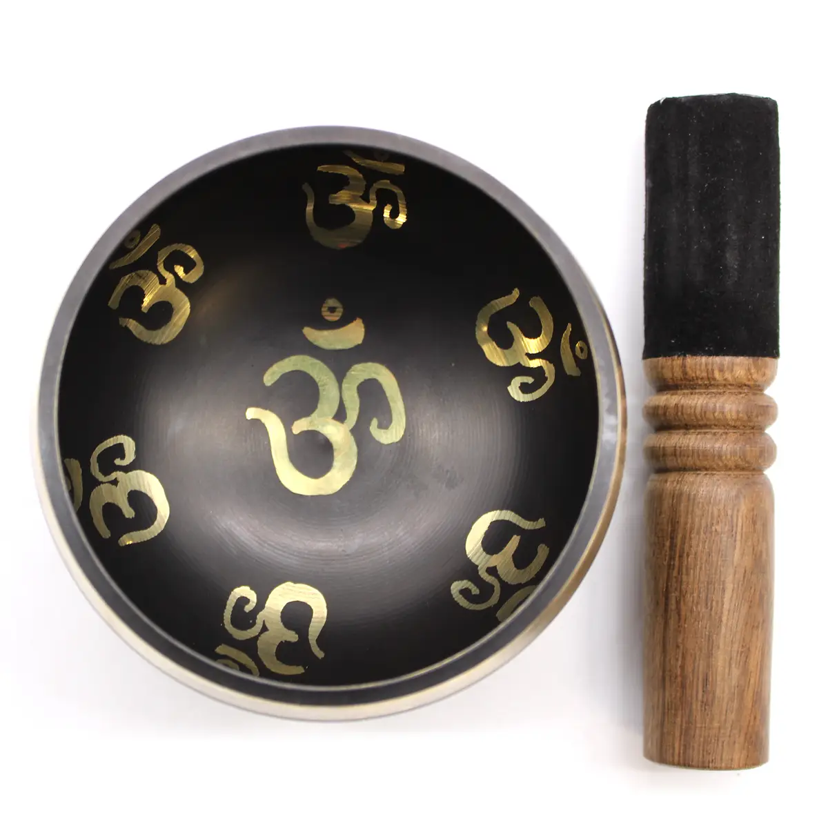 Set med tibetansk klangskål för yoga med klubba, kudde och väska - produktbild 7