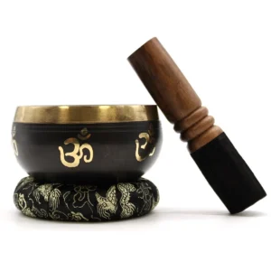 Set med tibetansk klangskål för yoga med klubba, kudde och väska - produktbild 8