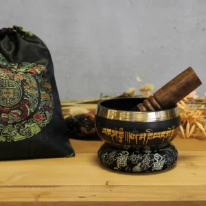 Set med tibetansk klangskål i lotusblomdesign - produktbild 4
