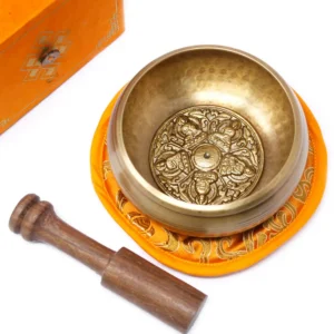Set med tibetansk klangskål med fem buddhor 10 cm - produktbild 6